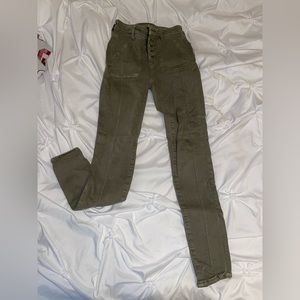American Eagle olive green high waisted skinny jean